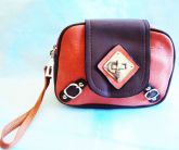 BOLSA COURO LARANJA/MARRON